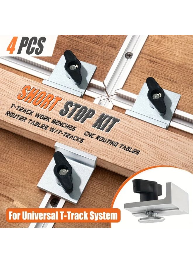 Heavy Duty Aluminum Alloy T Track Rail Stop Block Set 4pcs Pack For Secure Rail Tracks - Image 4